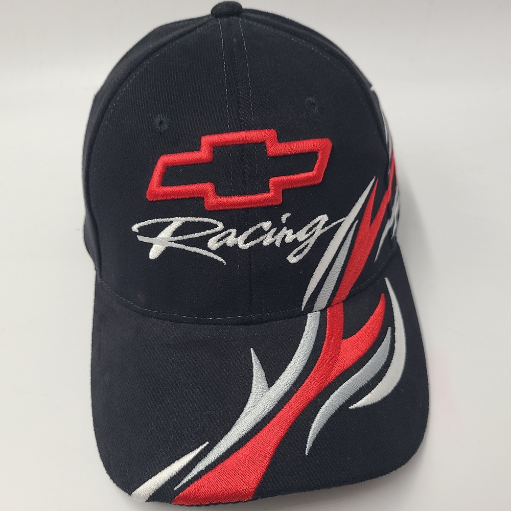 Vintage Chevrolet Racing Hat Adjustable Drew Pearson Black‎ Red NASCAR Chevy Men